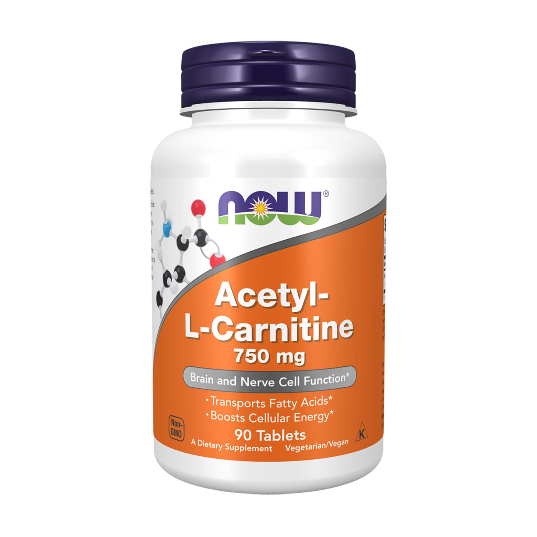Ацетил-L-Карнітин NOW foods Acetyl-L-Carnitine 750 мг, 90 таблеток