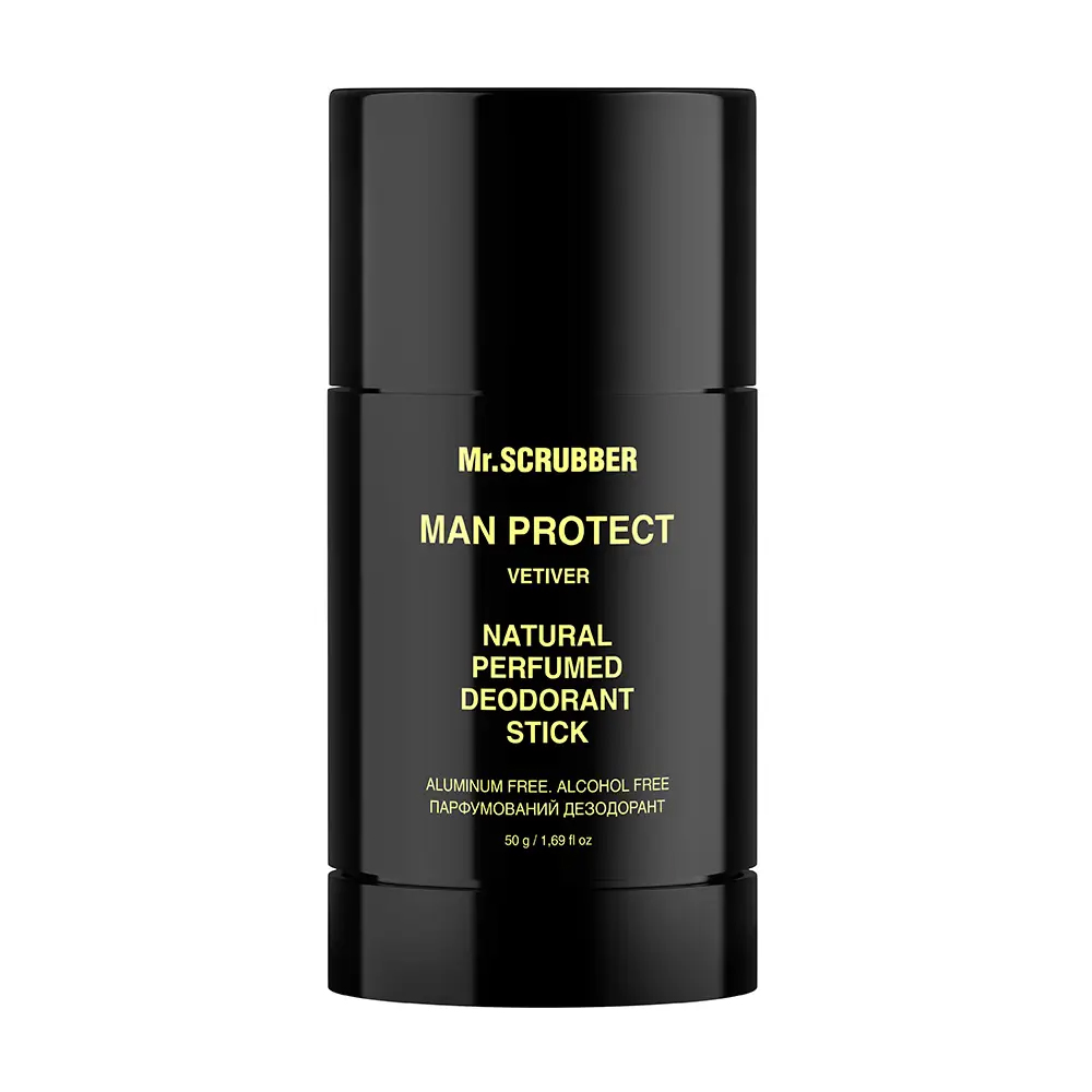 Натуральний парфумований чоловічий дезодорант-стік Mr.Scrubber Man Protect Vetiver Natural Perfumed Deodorant Stick, 50 г